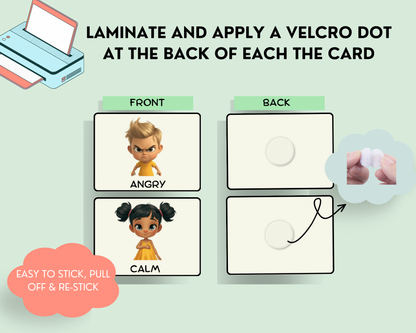 Feelings & Emotions Cards with Self-Regulating skills for Kids